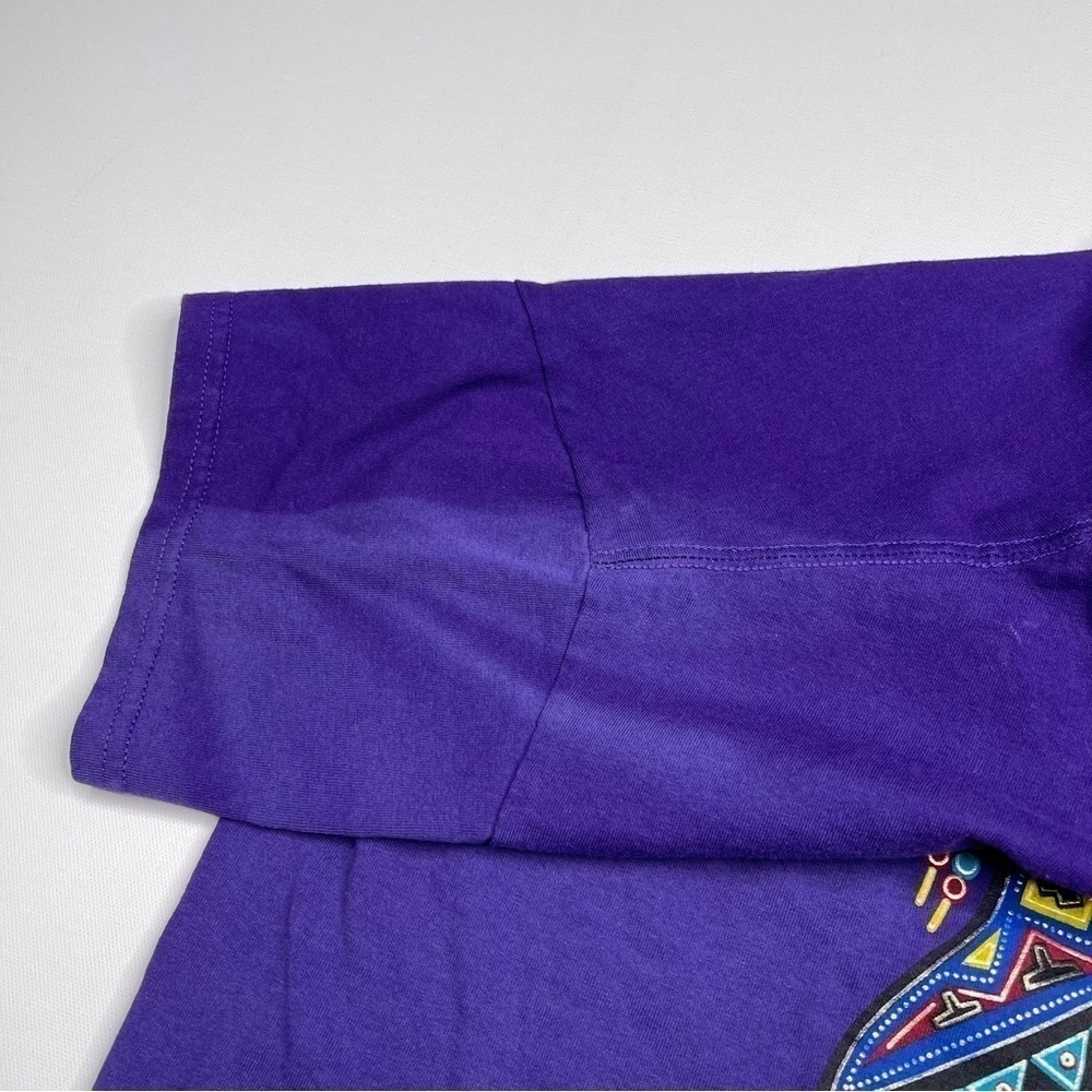 Vintage Gildan Tee Horse Equestrian Tribal Feather Purple Western Southwest - Picture 12 of 13